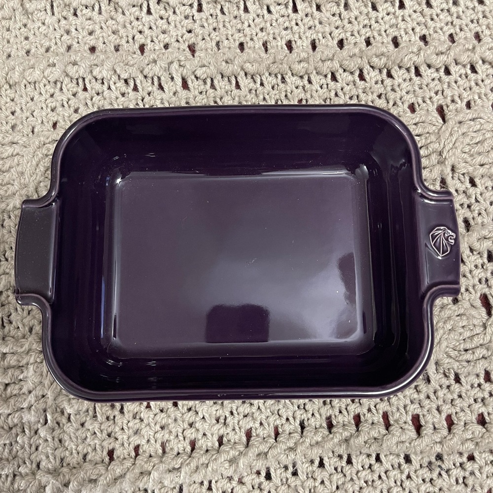 Peugeot Rectangular Ceramic Baking Dish Aubergine Purple‎ Made in France